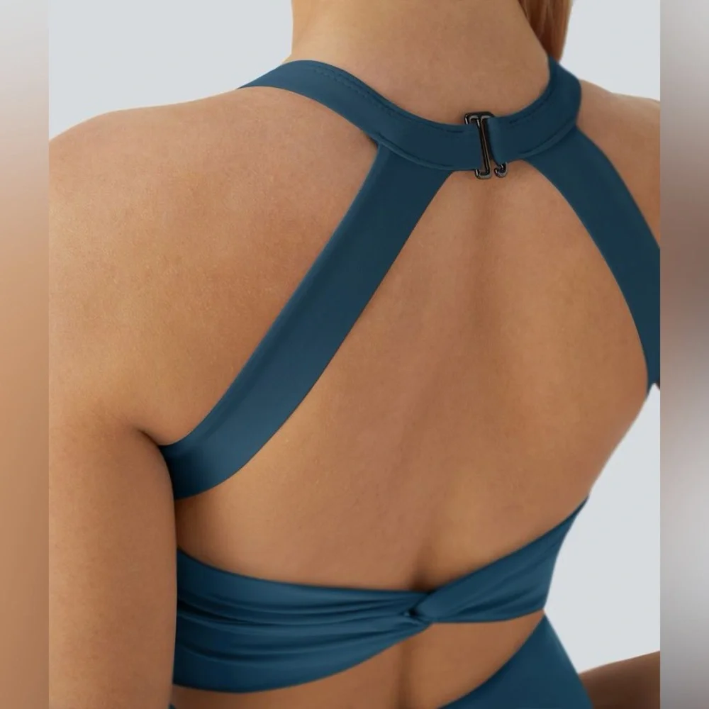 HALARA Teal Blue Fit-and-Flare Mini Dress - Picture 5 of 11